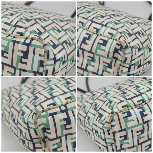 FENDI Zucca Canvas Tote Bag Green Silver Auth - Picture 16 of 16